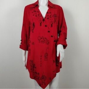 Soft Surroundings Asian Pagoda Tunic Top